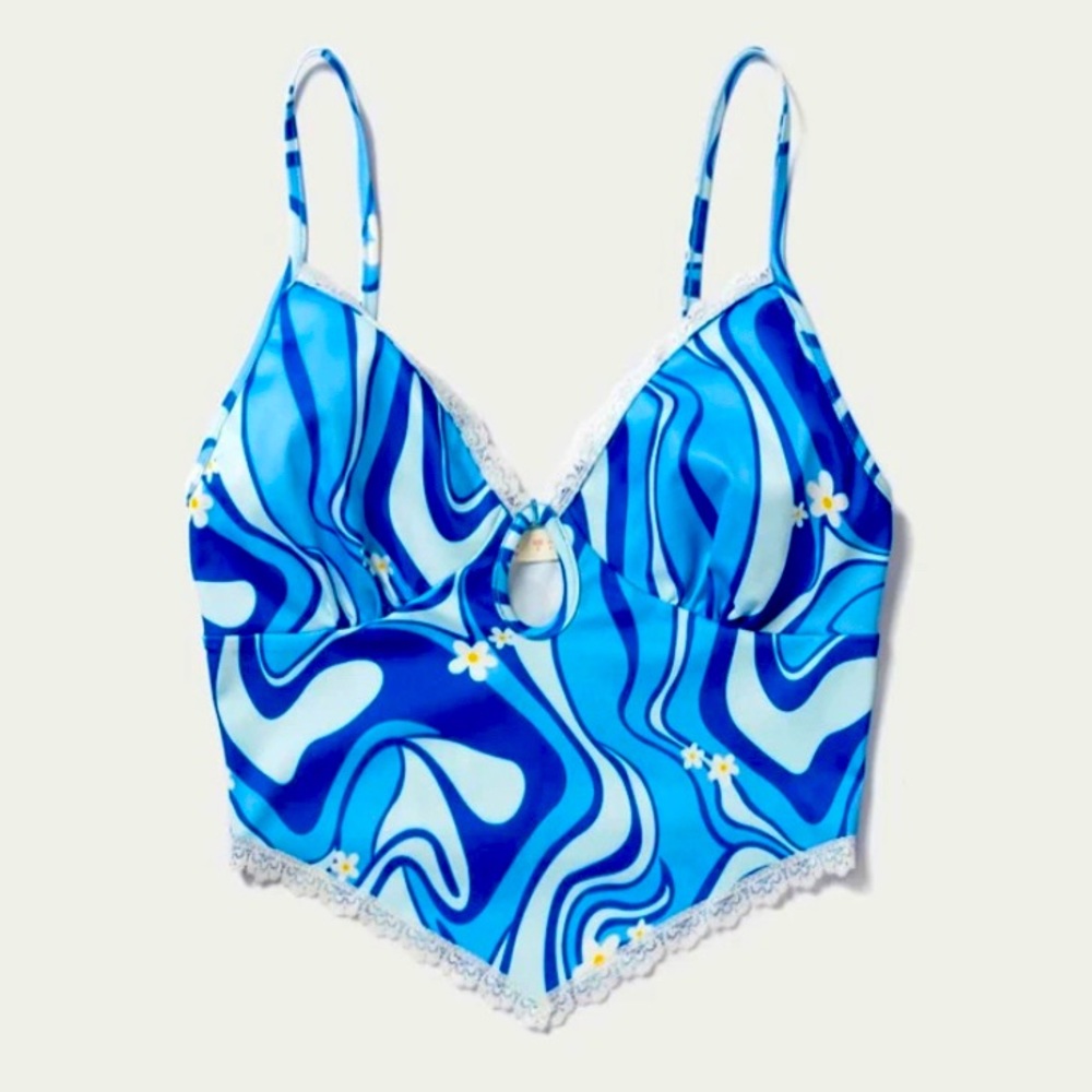 BLUE MARBLE LACE CROP TOP 💙🦋💙🦋